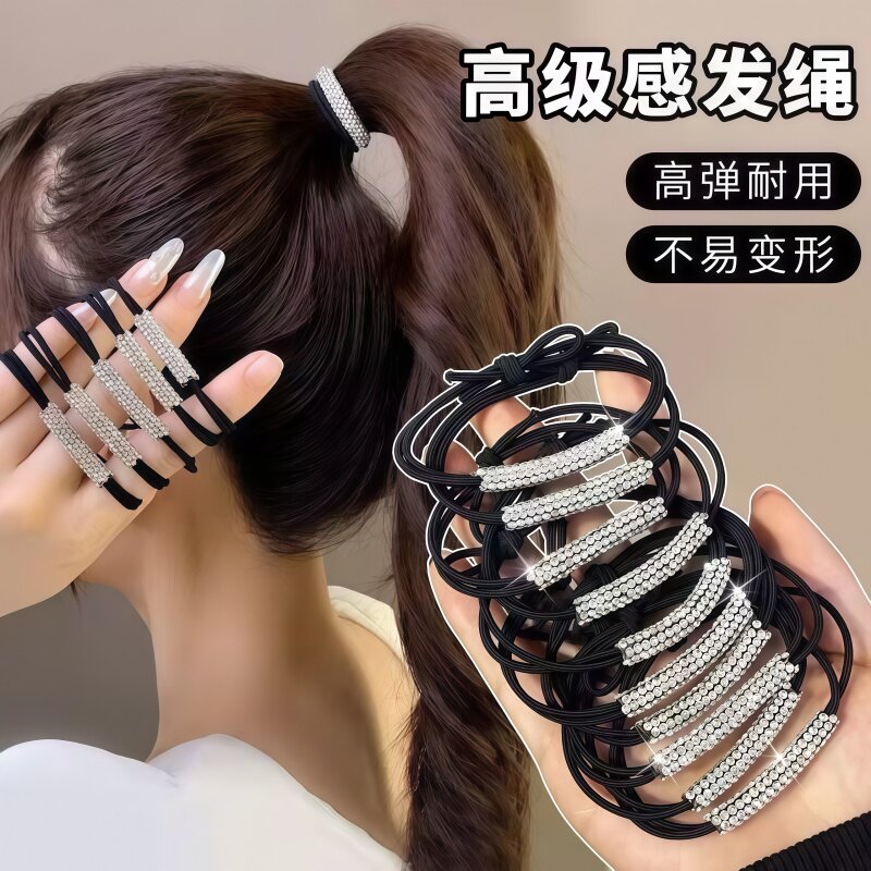 排钻闪闪皮筋水钻女扎头绳女生橡皮筋高弹力耐用发绳皮套胶圈发圈