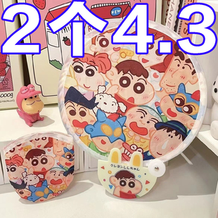 卡通反光板折叠扇子随身携带儿童团扇夏天可爱小扇子便携塑料收纳