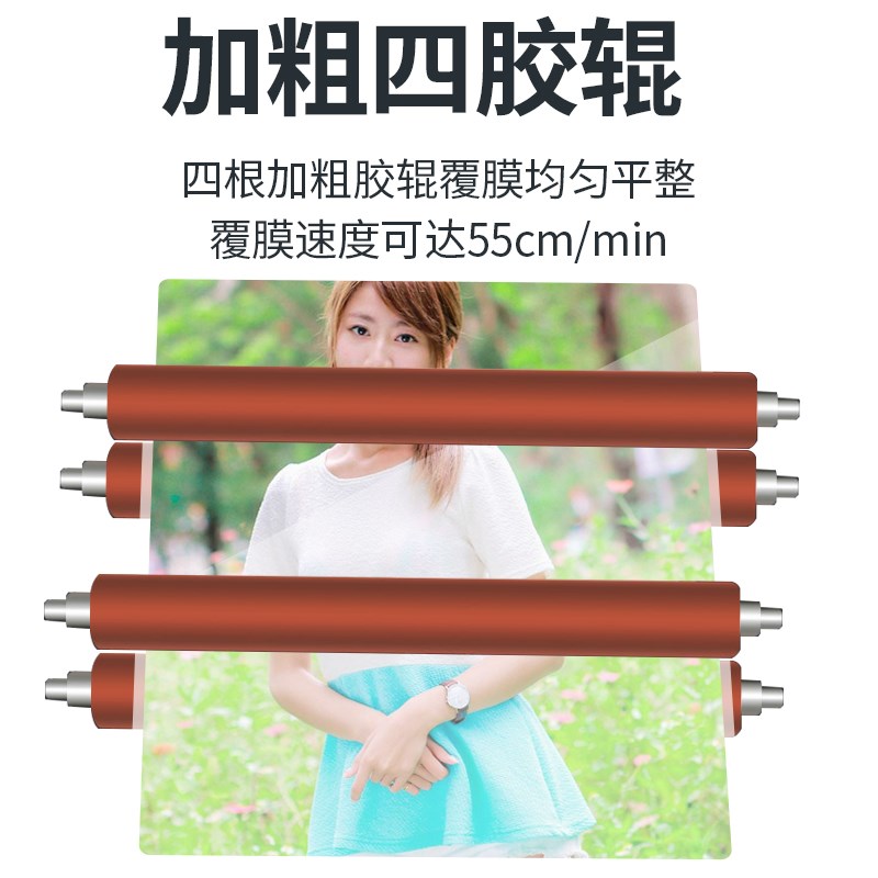 速发65多功能覆膜机全自动A4/A小型广告单双面照片过膜机热裱冷裱
