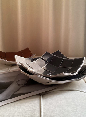 速发LIVET质皮 物关装饰托盘家用茶几杂物收纳置玄盘