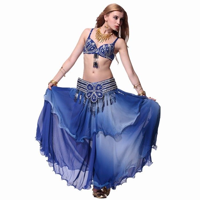 现货速发. 肚皮舞蹈服装演出服成人多件套(文胸/腰封/裙子/饰品/