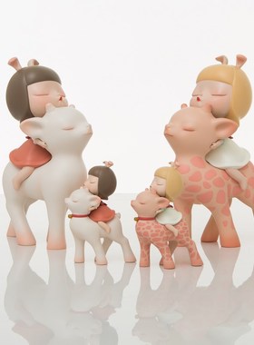 白夜童话 祥f鹿初晴Lite 艺术家贾晓鸥新品摆件车载创意酒柜礼