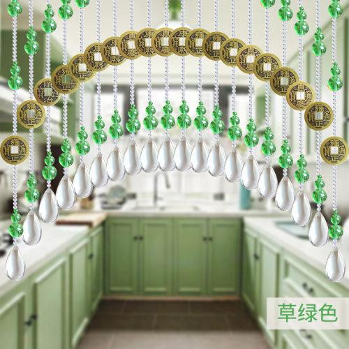 水晶葫芦c珠帘卧室客厅饭厅门帘隔断玄关过道阳台免打孔成品装饰