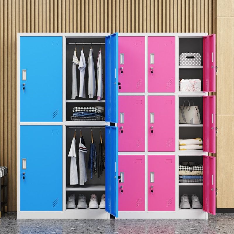 彩色健身房e存包柜游泳馆储物柜员工更衣柜浴室换衣柜感应锁密厂