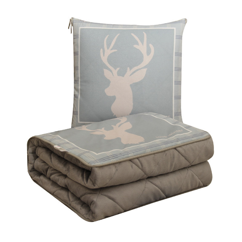 抱枕被子两用加厚汽车载办公室午睡枕头靠枕靠垫折U叠空调毯二合