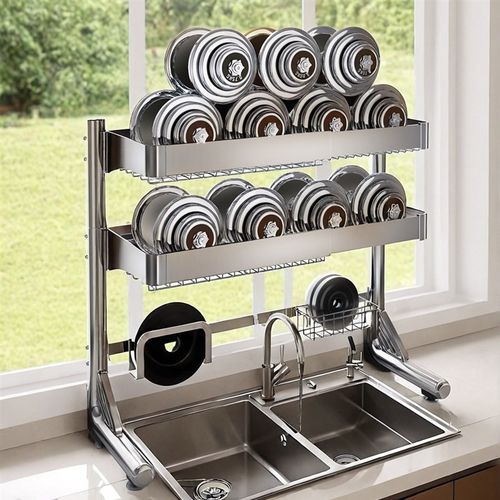 厨房收纳神器可伸缩多功能水槽置物架碗G碟架304不锈钢洗放碗池架