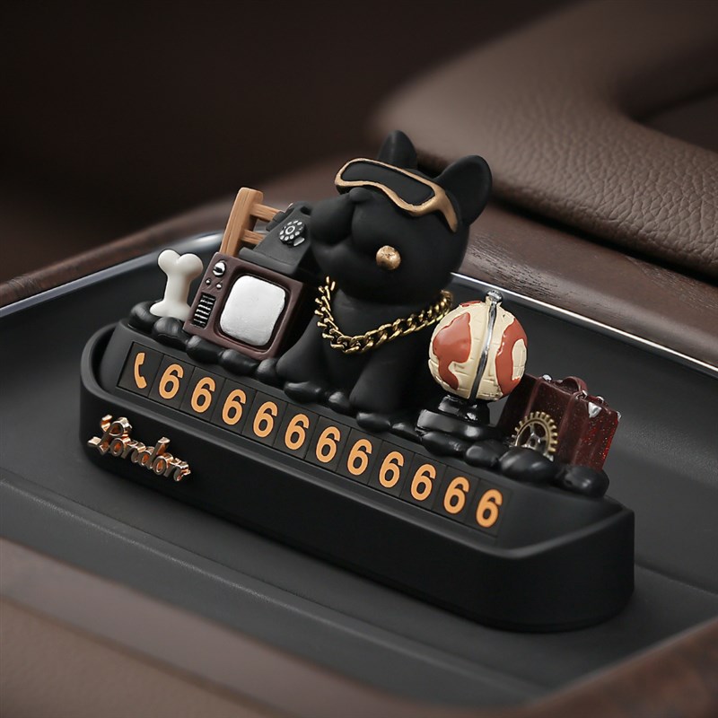 神豪法斗汽车临时停车p电话号码牌车内摆件创意车载挪车牌实用好