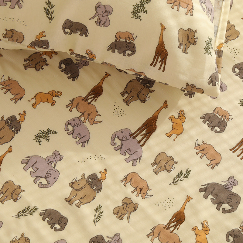 大象奇遇记双层纱布婴儿童床单单件纯E棉100全棉单人被单学生宿舍,床上用品,床单,淘宝优惠券,粉丝福利购,淘宝优惠卷