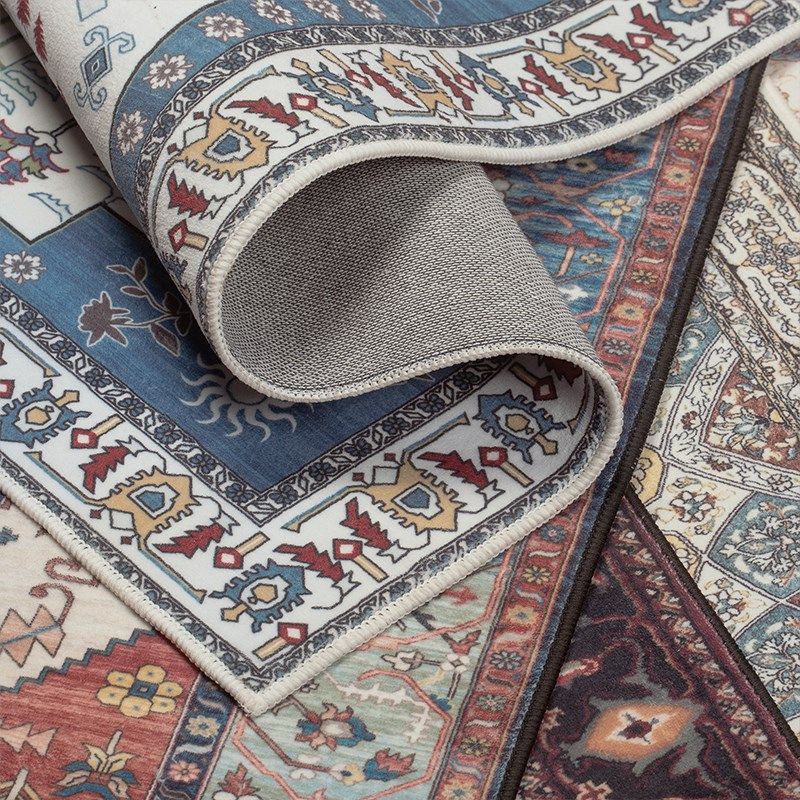 加厚仿羊绒地毯美式复古客厅卧室床边沙I发茶几垫民族风摩洛哥地