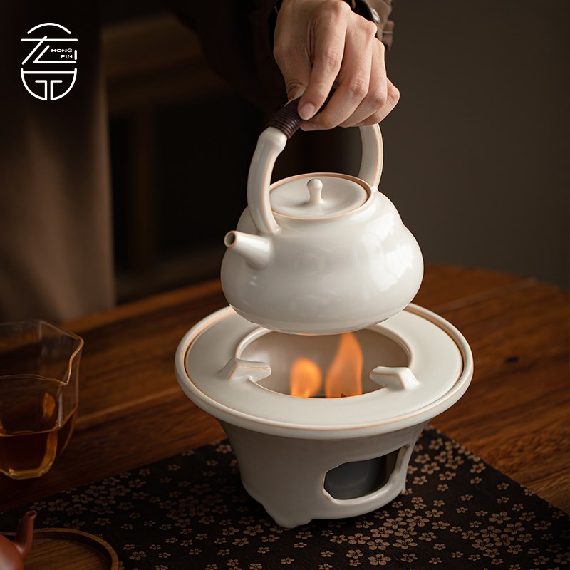 陶瓷茶具烧水壶普洱白茶煮茶壶煮茶F器煮茶炉温茶炉防烫提梁茶壶
