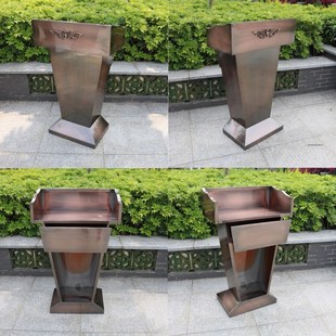 户外不锈b钢迎宾咨客台物业接待台白色铁烤漆防水电影院移动检票