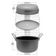 户外纯钛蒸锅汤锅露营炊具带蒸盘大容量2.2LP便携套锅餐具炊具套