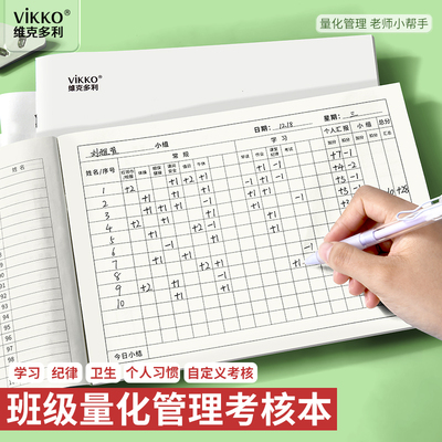 维克多利班级量化管理考核本适用于小学生初中高中班级学习班级管理纪律卫生小组习惯等量化积分记录本考核表