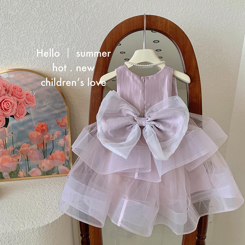 女童连衣裙夏季高级感六一儿童洋气礼服公主裙演出服小女孩蓬蓬裙