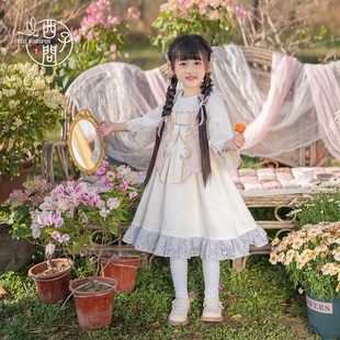 西子问汉服女童春装2025新款国风连衣裙儿童新中式公主裙套装幻梦