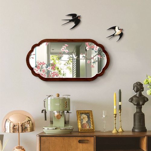 中古风镜子装饰画家用小场景组合镜面画法式复古客厅高级感挂画