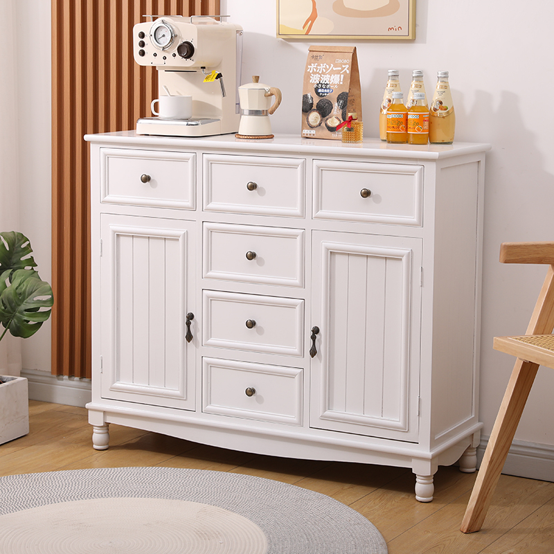 斗柜餐边柜实木美式收纳储物柜客厅靠墙一体小柜子卧室置物床尾柜