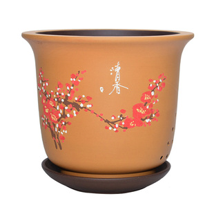 君子兰花盆陶瓷绿萝吊兰创意梅兰竹菊绿植古典中国风宜兴紫砂花盆