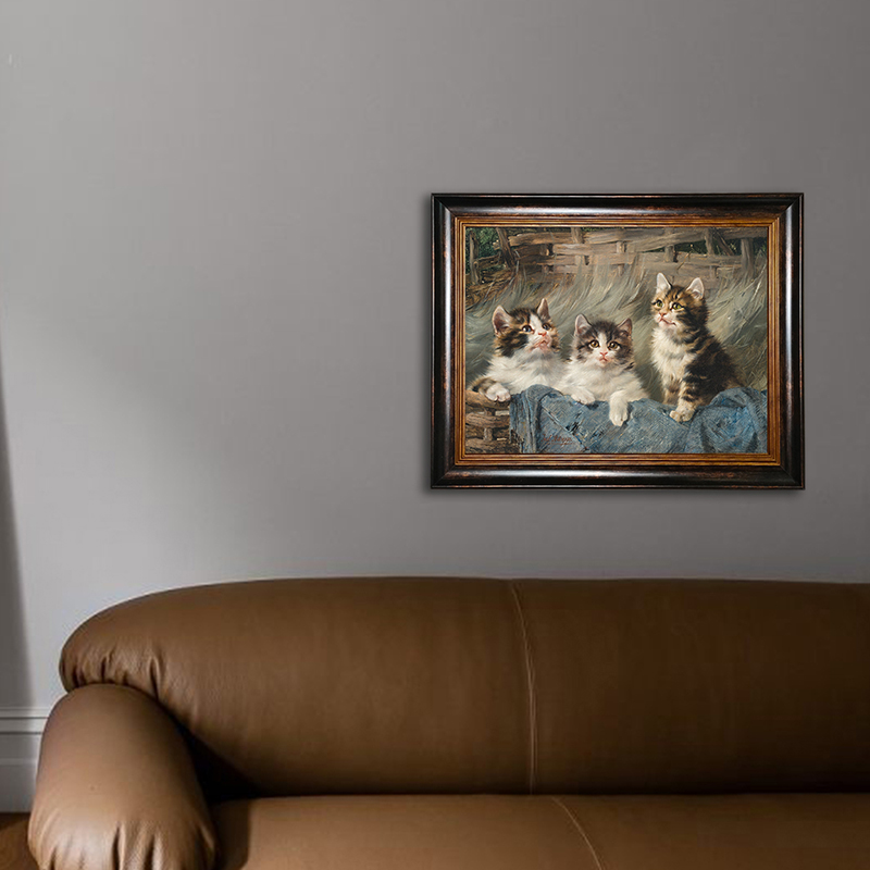可可的画廊古典动物猫咪油画法式美式复古客厅背景墙小众装饰画图片