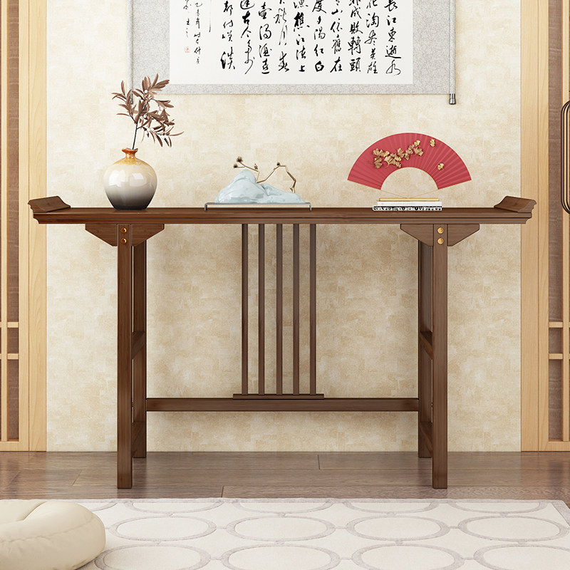 玄关桌新中式案几禅意轻奢靠墙实木供桌条案家用端景台竹子置物架,住宅家具,玄关台,淘宝优惠券,粉丝福利购,淘宝优惠卷