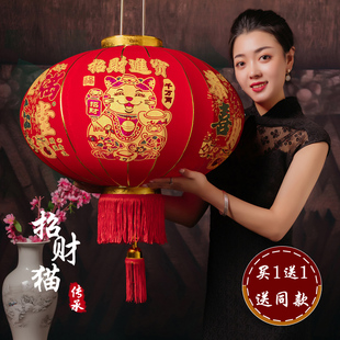 饰用品大红灯笼挂件户外阳台防水乔迁搬家新年绒布大灯笼 红灯笼装