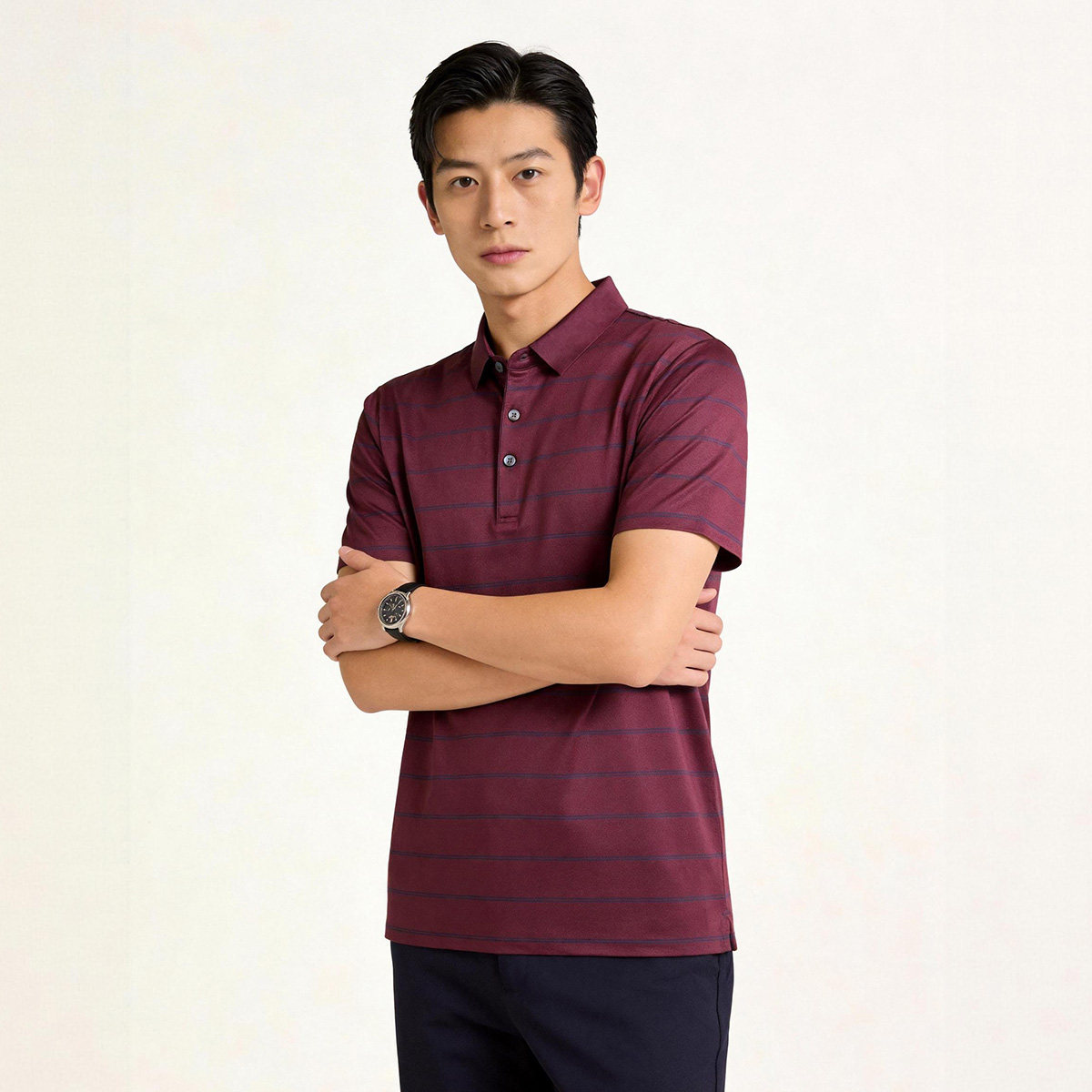 【男士精品】春竹26夏季轻奢商务条纹Polo衫通勤显高级感T恤衫