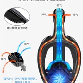 潜水呼吸器浮潜三宝全干式 面罩自由专业近视全Q脸眼镜儿童游泳装