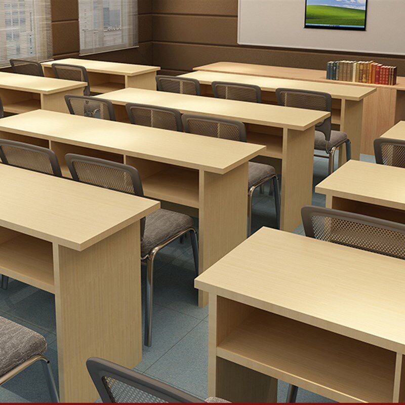 厂家直销课桌椅条形m会议桌板式辅导班学生双人培训课桌椅双人组