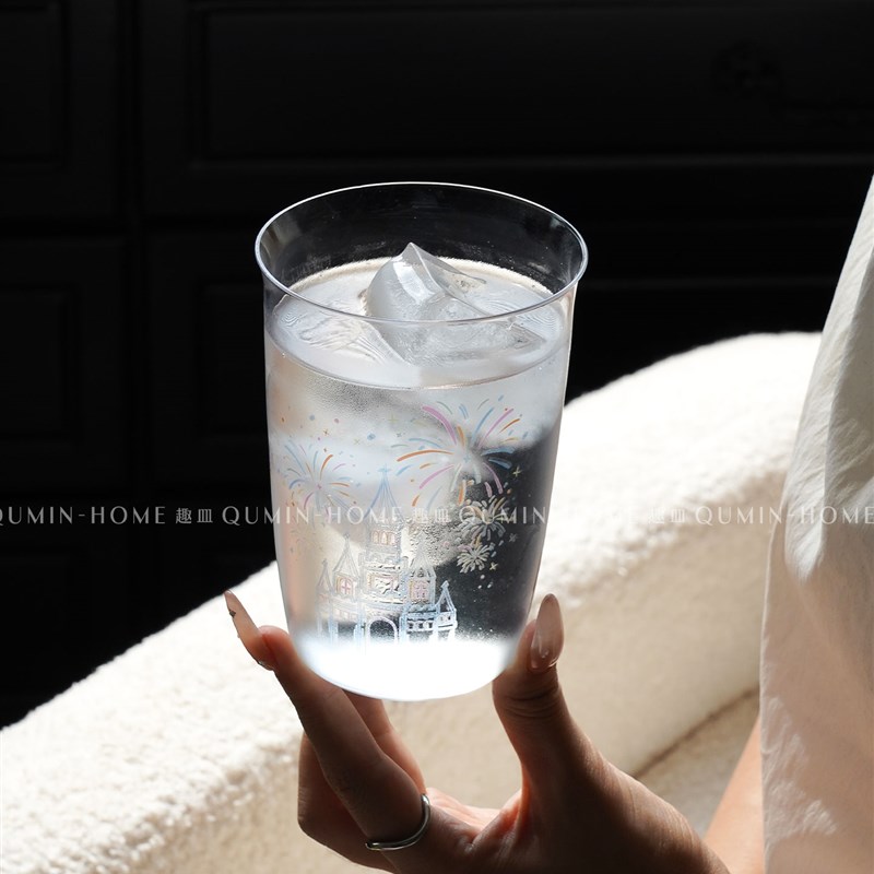 趣皿ins风玻璃杯咖啡杯t家用喝水杯子果汁杯冰美式咖啡杯冷饮杯