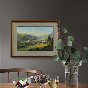 餐厅壁画民宿玄关风景挂 饰画欧式 法式 复古油画客厅k沙发背景墙装