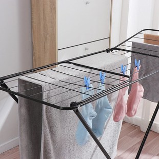 阳台庭院晒被架大翼形晾衣架可折叠收纳室K内室外家用落地式晾衣