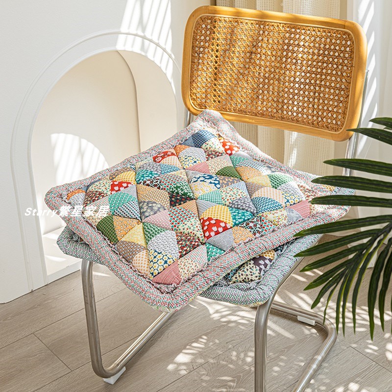 外贸韩式全棉四季坐垫办公室椅垫纯棉加J厚防滑实木椅子垫沙发垫