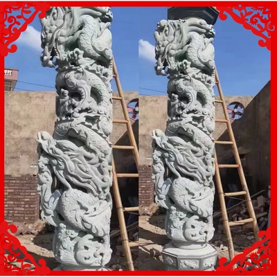 石雕龙柱盘龙柱 青石寺庙双龙石柱广场文化柱 宗祠大理石龙柱