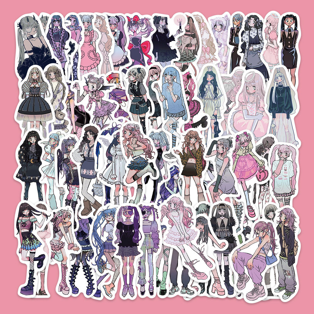 126张韩系dimo女孩穿搭贴纸ins风高颜值时尚潮流原宿OOTD穿搭贴画