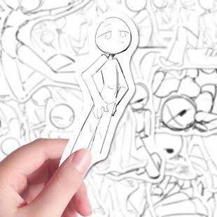 200张柴体贴纸二次元人体结构线描素材模板参考贴画笔记本自粘diy