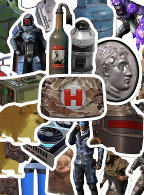 200张地铁逃生素材贴纸和平精英游戏素材diy手机壳iPad贴画防水