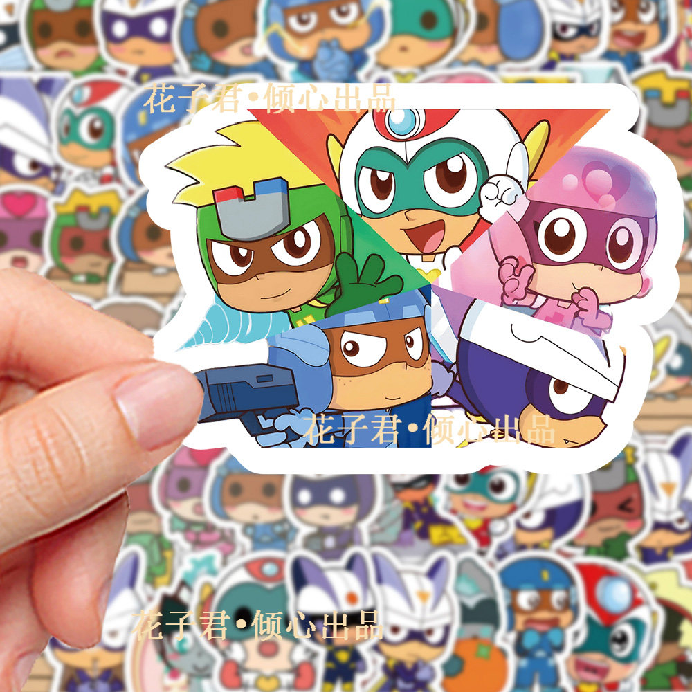 126张开心超人贴纸可爱甜心超人大大怪将军小小怪周边diy手账贴