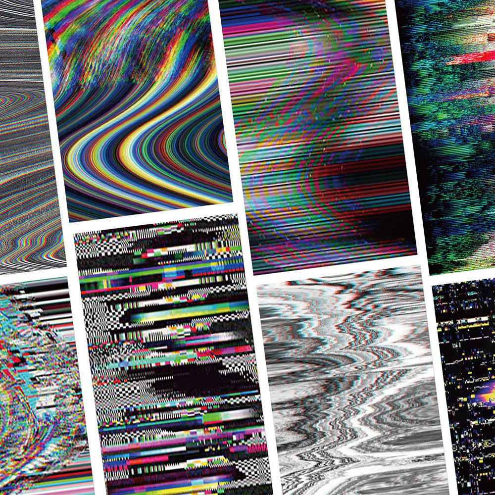16张故障系统背卡纸个性创意小众高级感艺术装饰手机壳背卡贴纸