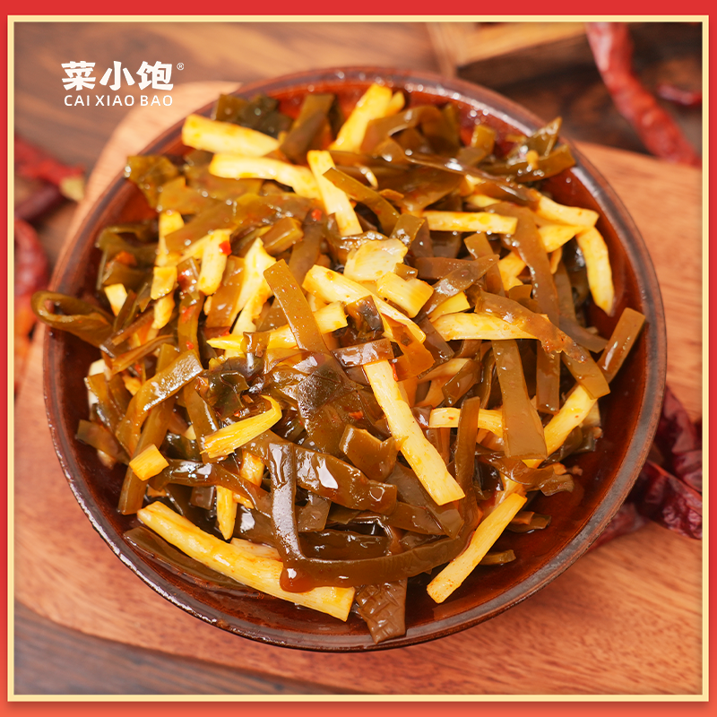 菜小饱海带笋丝香辣黑鸭味卤藕片袋装30g零食下饭菜卤味开袋即食