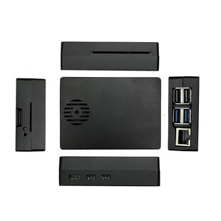 树莓派5铝合金金属内置散热柱外壳盒子保护壳带导热垫PWM调速风扇