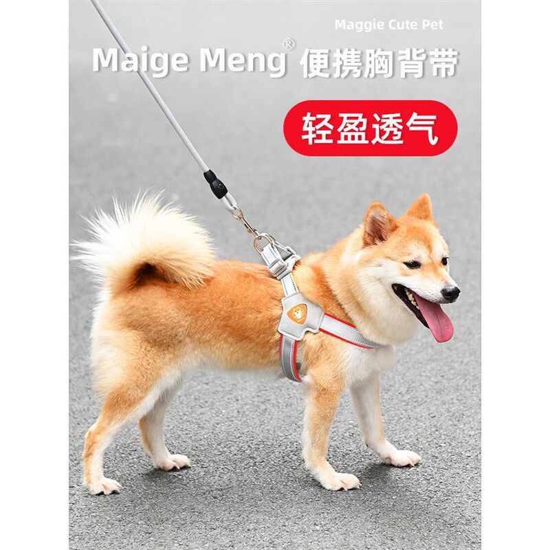 2024新款狗狗牵引绳胸背带背心式宠物遛狗绳中小型柴犬犬法斗柯基
