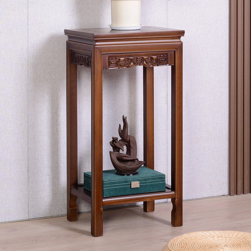 中式实木质家用架子仿古花架几室内置物架沙发边角茶几奇石盆景架