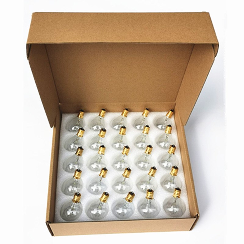 E12螺口复古钨丝110V/220V玻璃灯泡G40串灯线配件LED塑料装饰灯带