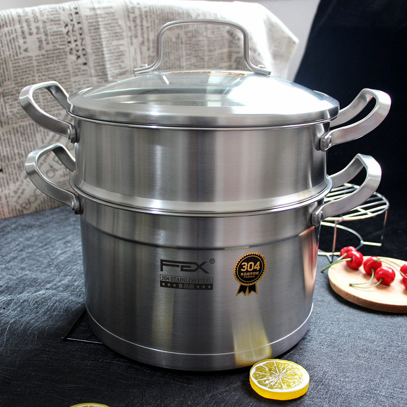 家用富尔兴304不锈钢双层蒸锅2层多用加厚复底蒸汤锅蒸笼小家庭用,厨房/烹饪用具,蒸锅/蒸桶,淘宝优惠券,粉丝福利购,淘宝优惠卷