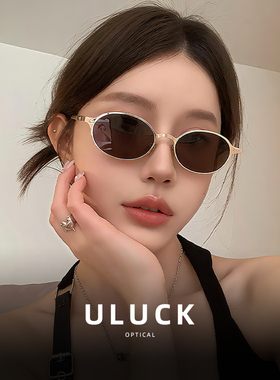 2025新款轻奢老钱风墨镜女士高级感复古小圆框防紫外线太阳镜Core