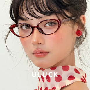 2026新款小野猫眼镜框女近视可配度数红色眼睛架复古防蓝光TENNEY