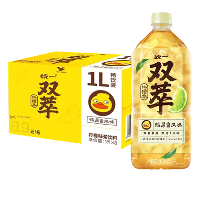 统一双萃柠檬茶1L*8瓶鸭屎香风味