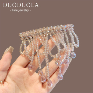 手工编织马尾半扎发横夹一字夹2025新款顶夹侧夹发卡弹簧夹超仙