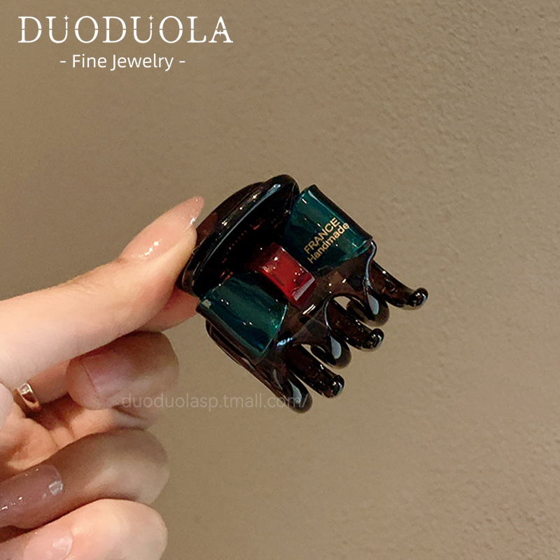 韩版蓝色蝴蝶结字母小抓夹百搭公主头发夹高级感侧边夹简约头饰女