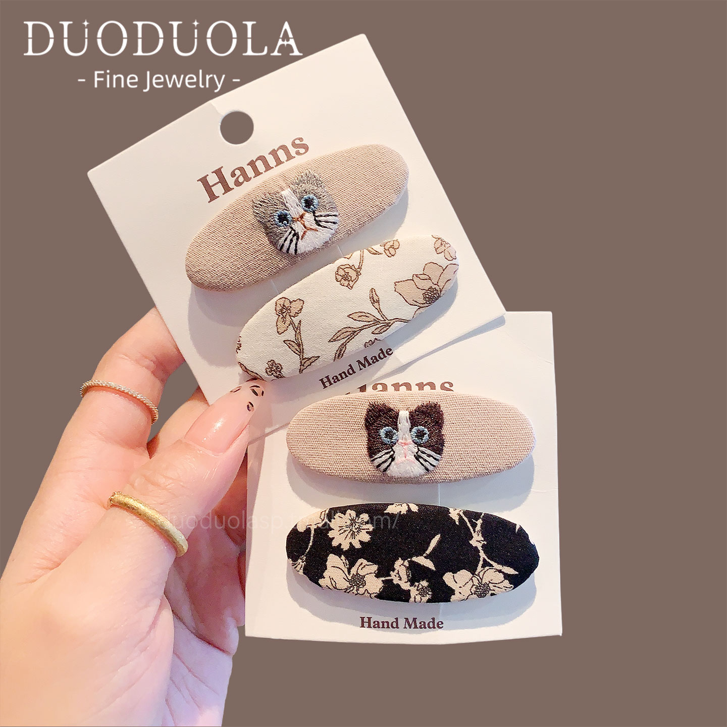 刺绣猫咪BB夹可爱儿童发卡不伤发婴幼儿刘海夹子女童发夹宝宝发饰